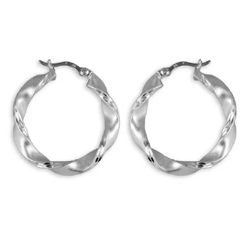 Creolen diamantiert 27mm - Silber 925/000 - MeinSchmuckShop