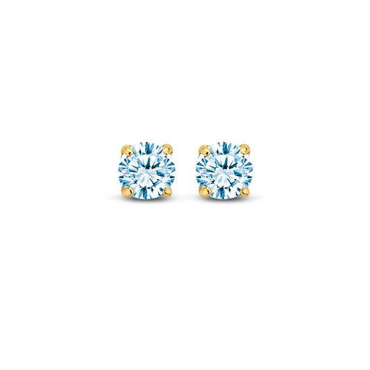 Ohrstecker Zirkonia aqua 3 mm Gold 585/000