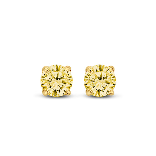 Ohrstecker Zirkonia gelb 4 mm Gold 585/000