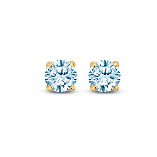 Ohrstecker Zirkonia aqua 4 mm Gold 585/000