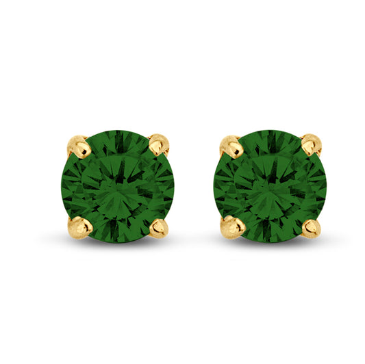 Ohrstecker Zirkonia grün 5 mm Gold 585/000