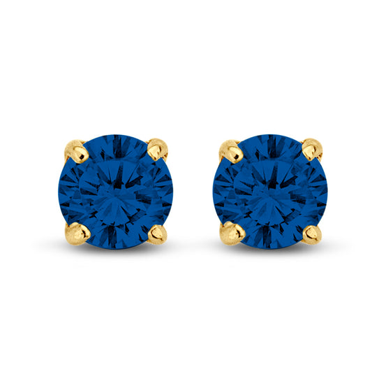 Ohrstecker Zirkonia blau 5 mm Gold 585/000