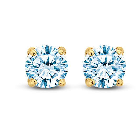 Ohrstecker Zirkonia aqua 5 mm Gold 585/000