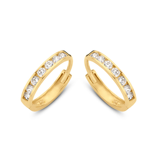 Klappcreolen 14 Zirkonia 11/1,8 mm Gold 585/000 - MeinSchmuckShop