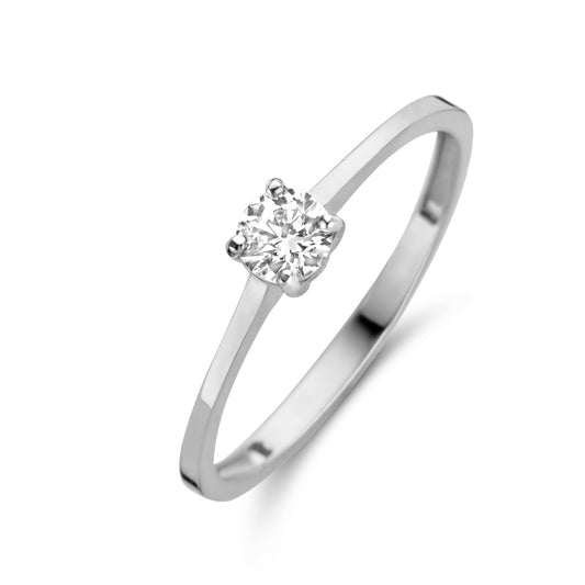 Damenring mit Zirkonia 4mm Weißgold 585/000 - MeinSchmuckShop