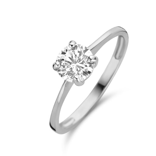 Damenring mit Zirkonia 6mm Weißgold 585/000 - MeinSchmuckShop