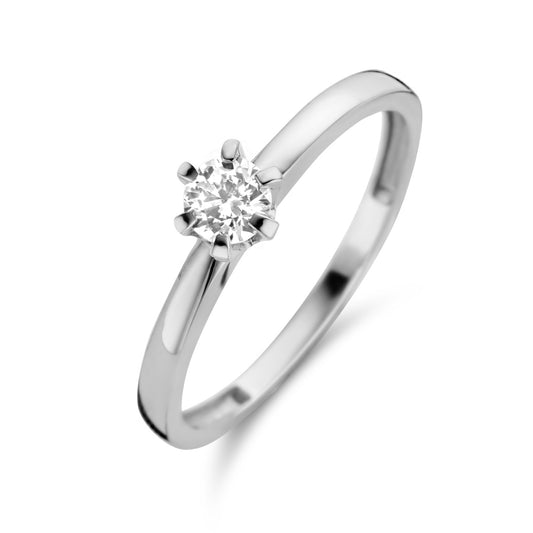 Damenring mit Zirkonia 4mm Weißgold 585/000 - MeinSchmuckShop
