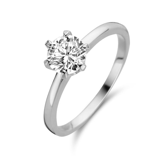 Damenring mit Zirkonia 6mm Weißgold 585/000 - MeinSchmuckShop