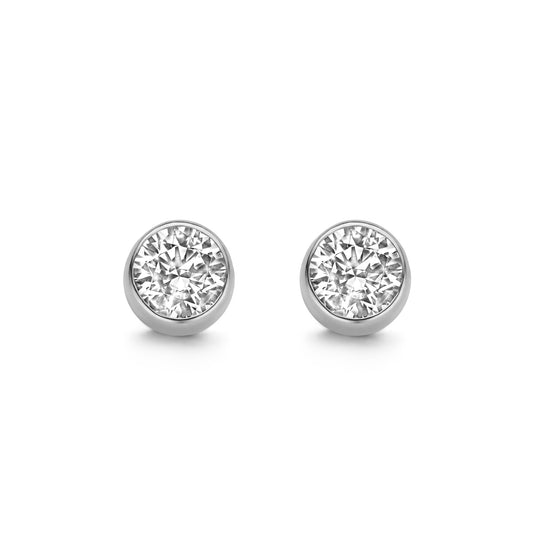 Ohrstecker mit Zirkonia 3mm Weißgold 585/000