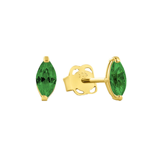 Ohrstecker Zirkonia grün Gold 585/000