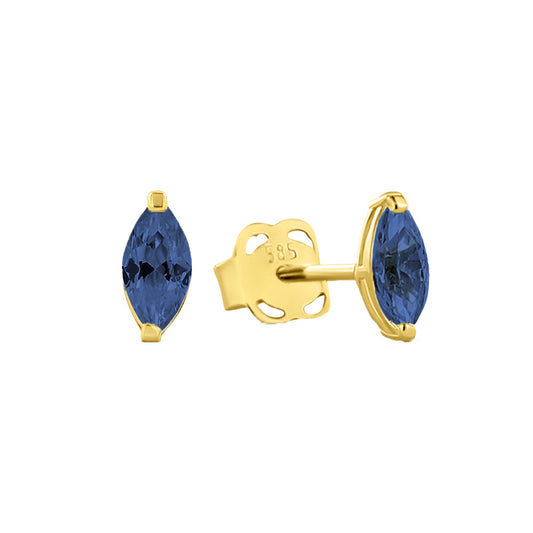 Ohrstecker Zirkonia blau Gold 585/000
