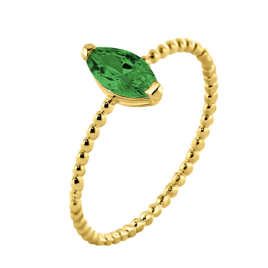 Damenring Zirkonia grün Gold 585/000 - MeinSchmuckShop