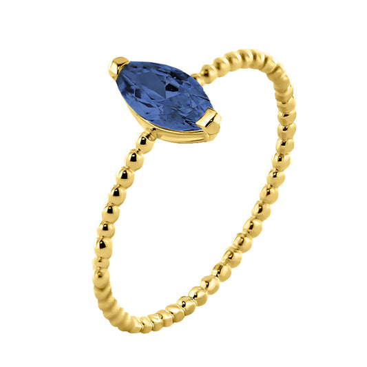 Damenring Zirkonia blau Gold 585/000 - MeinSchmuckShop