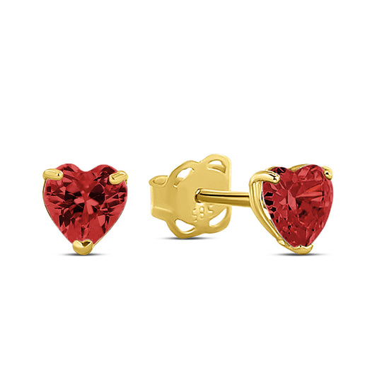 Ohrstecker Herz Zirkonia rot Gold 585/000