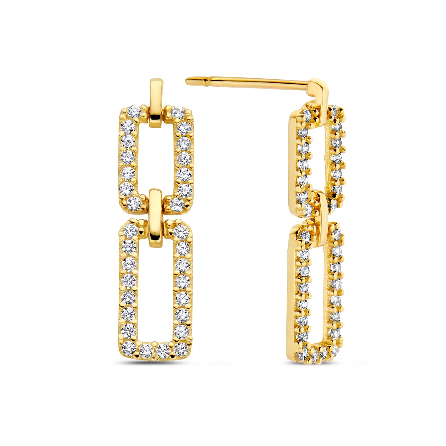 Ohrstecker mit 64 Zirkonia Gold 585/000