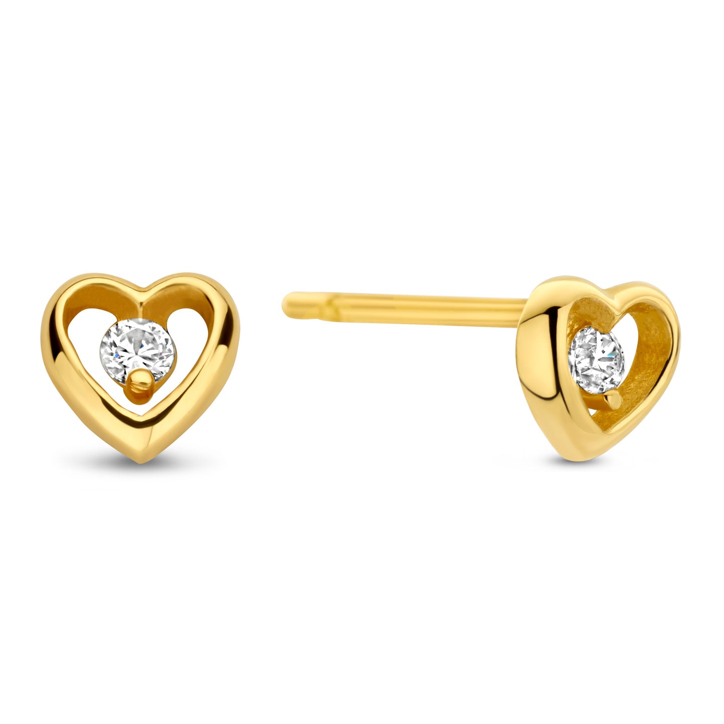 Ohrstecker Herz mit Zirkonia Gold 585/000