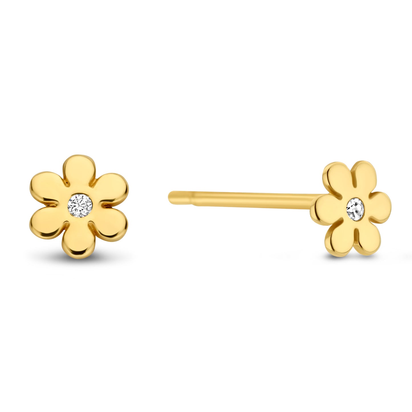 Ohrstecker Blume mit Zirkonia Gold 585/000