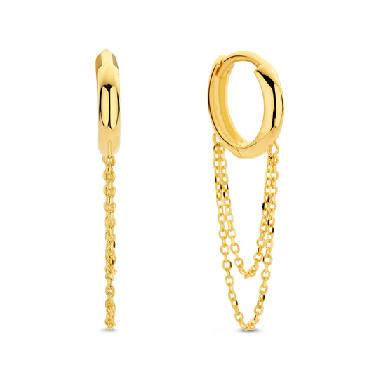Klappcreolen 10x2mm mit Kette Gold 585/000 - MeinSchmuckShop