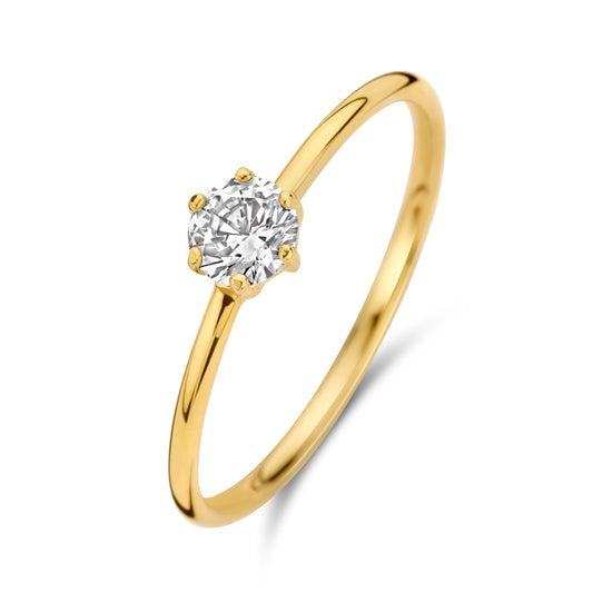 Damenring mit Zirkonia 4mm Gold 585/000 - MeinSchmuckShop