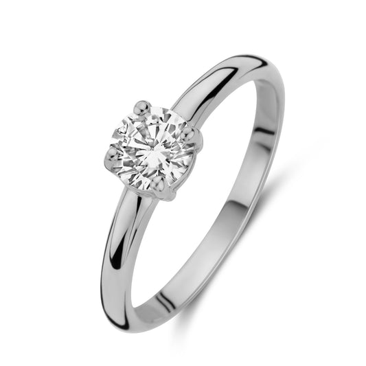 Damenring mit Zirkonia 5mm Weißgold 585/000 - MeinSchmuckShop