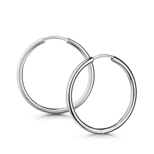 Klappcreolen Ø 32 mm Silber 925/000 rhodiniert - MeinSchmuckShop