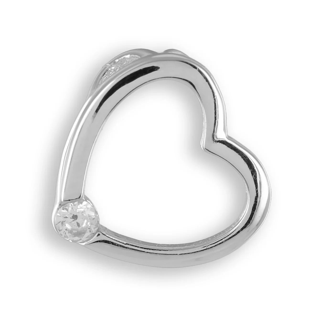 Anhänger Herz mit Zirkonia Echt Silber 925/000 - MeinSchmuckShop