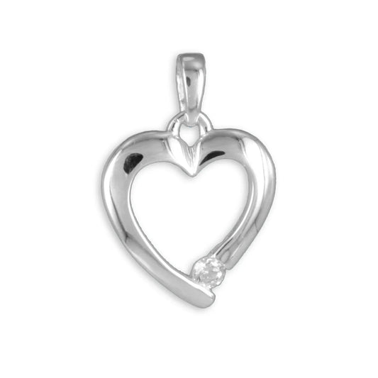Anhänger Herz mit Zirkonia - Silber 925/000 - MeinSchmuckShop