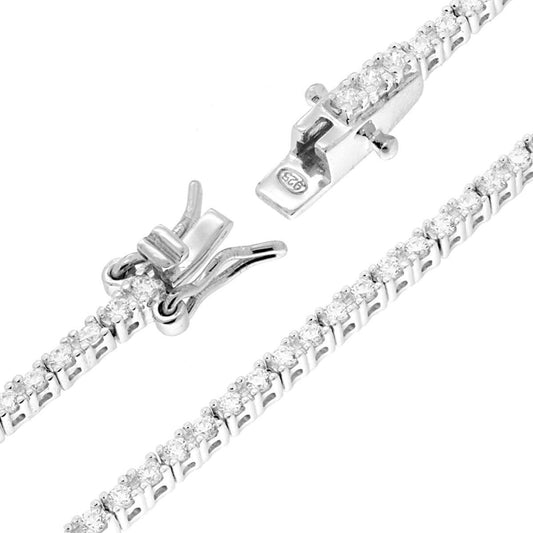 Tennisarmband Griffe cm 18 mit Zirkonen 1,5 mm Weiß in Silber 925 Galvanik Rhodium - MeinSchmuckShop