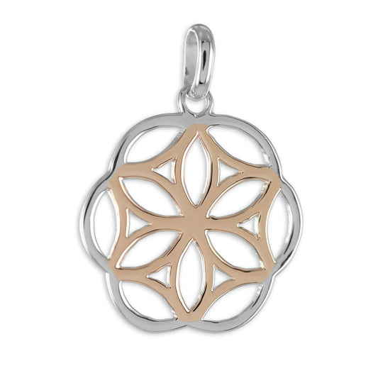Anhänger Lebensblume Bicolor Silber 925/000 - MeinSchmuckShop