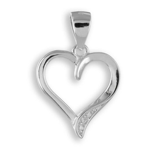 Anhänger Herz mit 3 Zirkonia Echt Silber 925/000 - MeinSchmuckShop