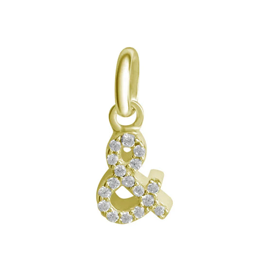 Anhänger &-Zeichen mit 17 Zirkonia Silber 925/000 vergoldet - MeinSchmuckShop