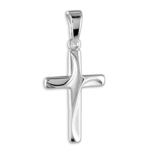 Kreuzanhänger teilmatt - Silber 925/000 - MeinSchmuckShop