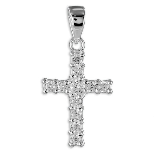 Kreuzanhänger 11 Zirkonia - Silber 925/000 - MeinSchmuckShop