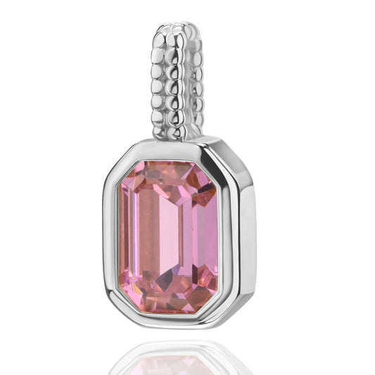 Anhänger Octagon mit Zirkonia rosé Silber 925/000 rhodiniert - MeinSchmuckShop