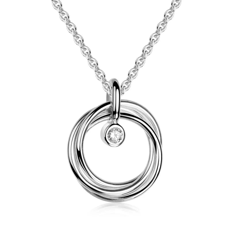 Anhänger 3 einzelne Ringe mit Zirkonia Silber 925/000 - MeinSchmuckShop