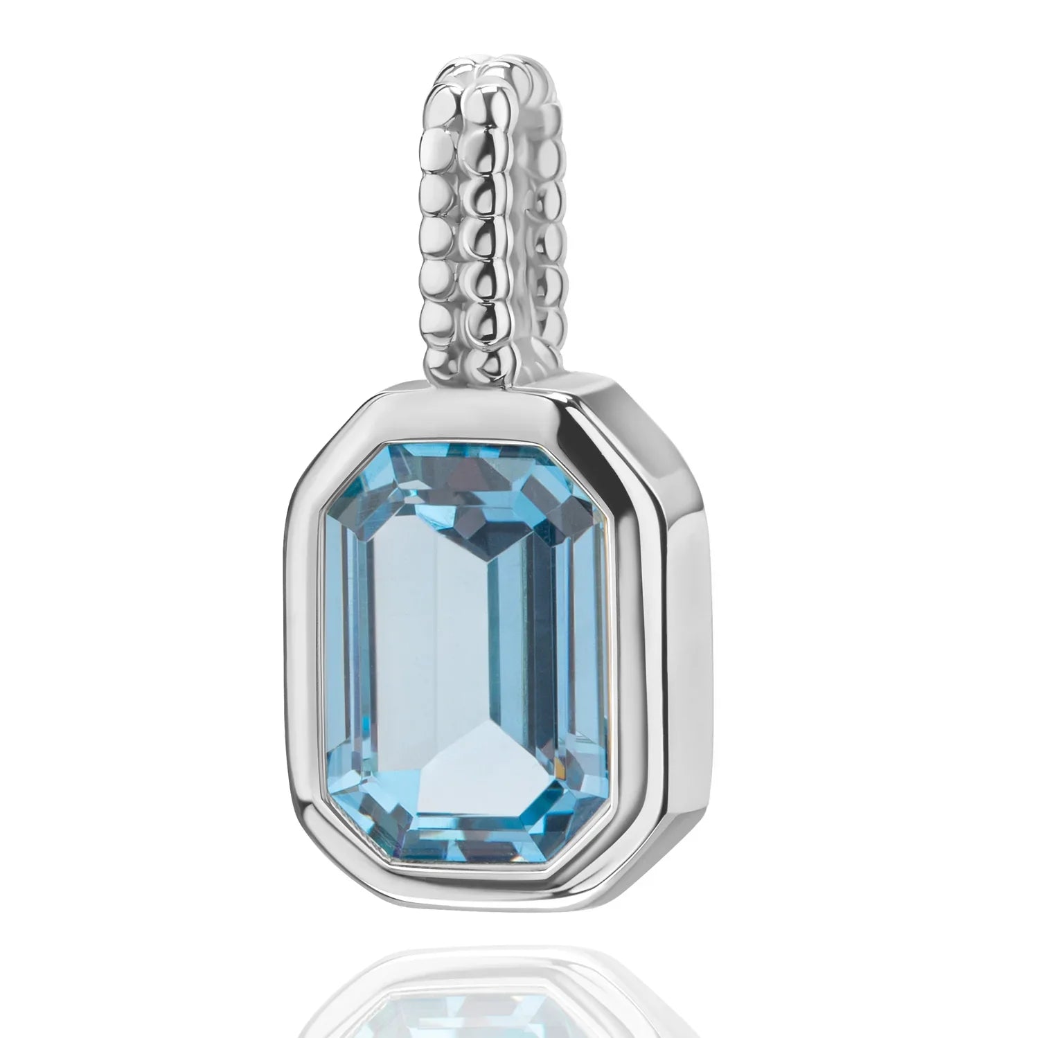 Anhänger Octagon mit Zirkonia blau Silber 925/000 rhodiniert - MeinSchmuckShop
