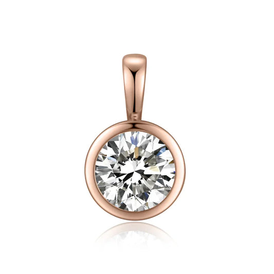 Anhänger mit Zirkonia Ø 5mm Silber 925/000 rosé vergoldet - MeinSchmuckShop