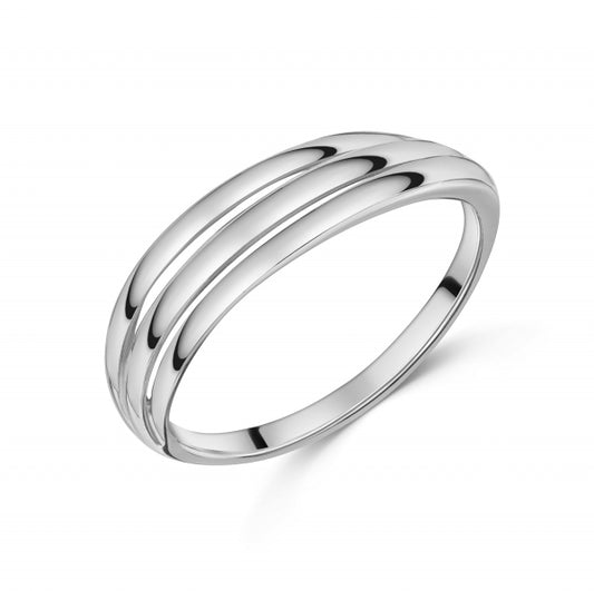 Damenring 3-rhg. glanz Silber 925/000 rhodiniert - MeinSchmuckShop