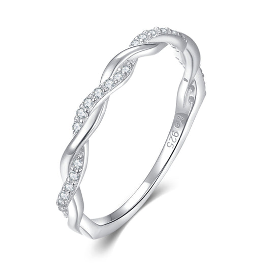 Damenring twisted mit 23 Zirkonia Silber 925/000 - MeinSchmuckShop