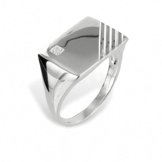 Herren-Ring mit Zirkonia - Silber 925/000 - MeinSchmuckShop