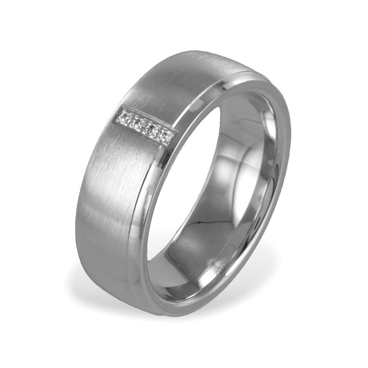 Trau- Verlobungsring mit 4 Zirkonia Silber 925/000