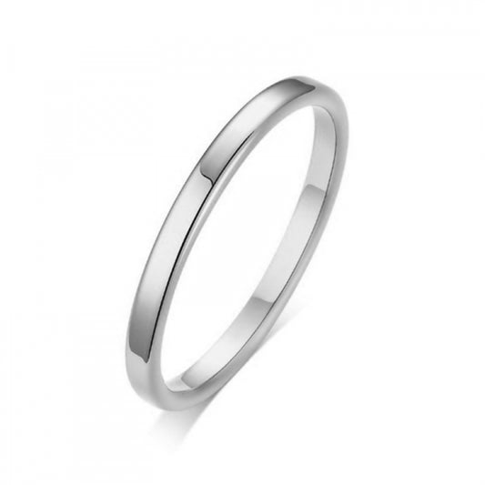 Damenring schmal 2.4mm breit Silber 925/000 rhodiniert - MeinSchmuckShop