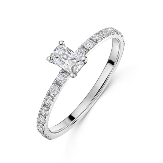 Damenring mit 17 Zirkonia Silber 925/000 rhodiniert - MeinSchmuckShop