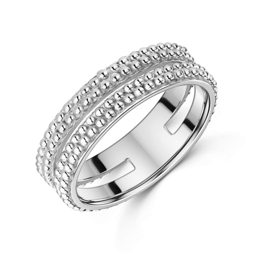 Damenring Dots 6.6mm breit Silber 925/000 - MeinSchmuckShop