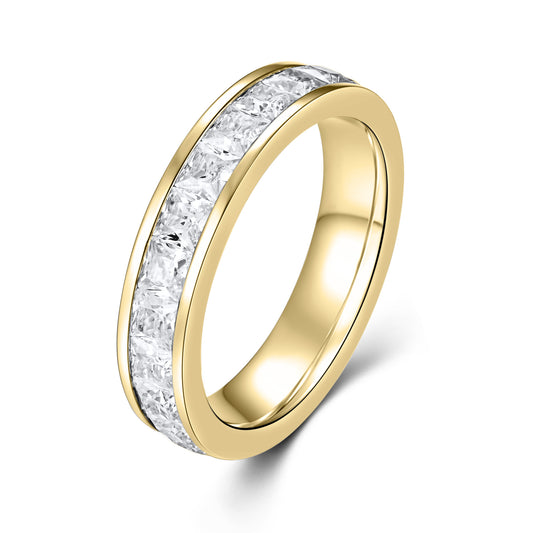 Damenring mit 23 Zirkonia Silber 925/000 vergoldet - MeinSchmuckShop