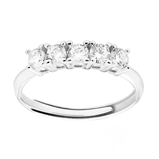 Veretta-Ring mit weißen Cubic Zirconia, 3,5 mm, aus 925er Silber, rhodiniert - MeinSchmuckShop