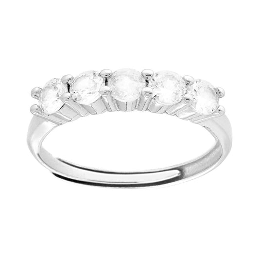 Veretta-Ring mit weißen Cubic Zirconia, 3,5 mm, in Silber 925, galvanisch rhodiniert. - MeinSchmuckShop