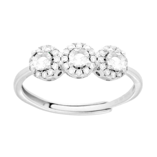 Anello Trilogy mit weißem Cubic Zirconia in Silber 925 rhodiniert - MeinSchmuckShop