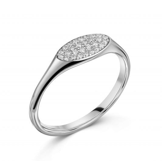 Damenring mit 28 Zirkonia Silber 925/000 rhodiniert - MeinSchmuckShop