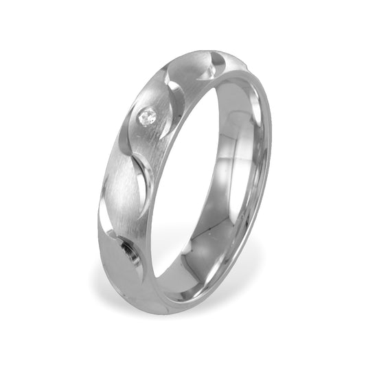 Trau- Verlobungsring mit Zirkonia Silber 925/000
